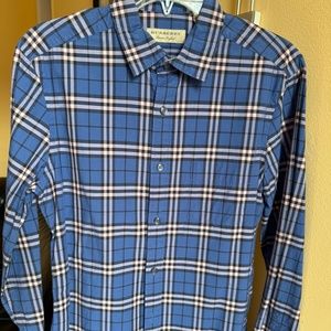 Burberry Men's Check Cotton Long-Sleeve Shirt size S